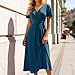Lvnsdknerse Kleider Damen Lang Tailliert Curvy Sommerkleid Leicht A Linie Midikleid Elegant Festlich Sommer Kleid V Ausschnitt Hohe Taille Damen Sommerkleider Luftig Kurzarm Strandkleid Midi