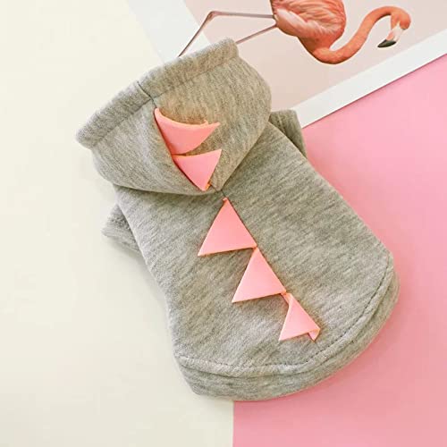 Clopon Dogs Sweatshirt Hooded Sweater for Medium Dog Cute Coats Puppy Cat Hoodie Lightweight Pet Outfits Pullover Gray M