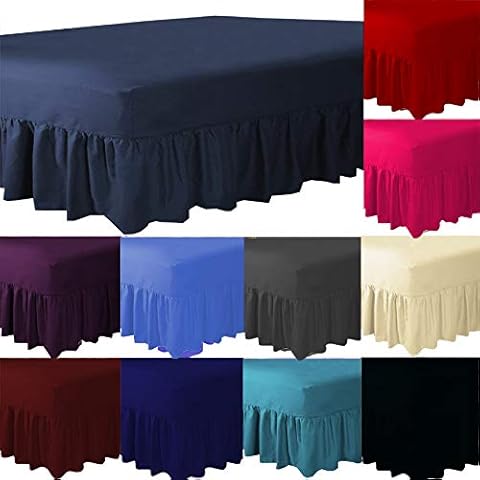 LAWRANCE CAPRINO Percale Extra Deep Fitted Valance Sheet (Double, Grey) Cover