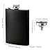 Tebery 8 oz Stainless Steel Black Hip Flask Set Leakproof Flask with Free Bonus Funnel Great Groommans or Bridal Wedding Gift, Set of 4