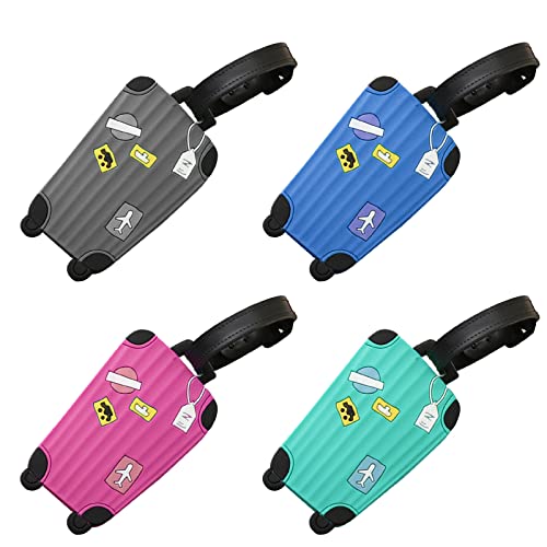 Equipaje de viaje de silicona de colores, etiquetas para maletas, etiquetas para equipaje avión, etiqueta para maletas, para el avión equipaje, maletas, carritos, bolsa de viaje, 4 colores