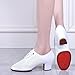 Latin Dance Shoes for Women Breathable Rubber SoleWomen's Social Dance Shoes Fashion Beginners Outdoor Performance Party Dance Shoes (Color : White-5CM/1.96In, Size : 5.5)