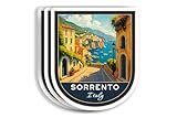 (3Pcs 3X3) Sorrento Italy Stickers - Italy Travel Sticker - Sorrento Travel Gift - Tourism Souvenir - Decals for Luggage - Suitcase - Scrapbook - Laptop - Water Bottle