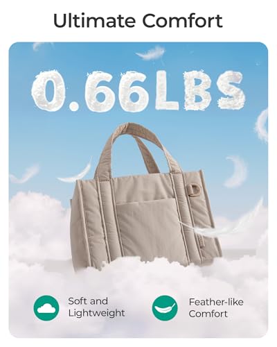 Image of BAGSMART Boxy Tote Bag for Women, Crossbody Bag with Zipper, Crush Bow Purses for Travel Work College