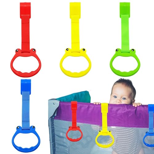 Anillos Para Dominadas Para Parque Infantil - 4 Piezas De Manijas Para Dominadas Para Bebés De Dibujos Animados - Muebles, Ropa De Cama Y Decoración Ergonómicos Para La Guardería Para Ejercitar La Cap