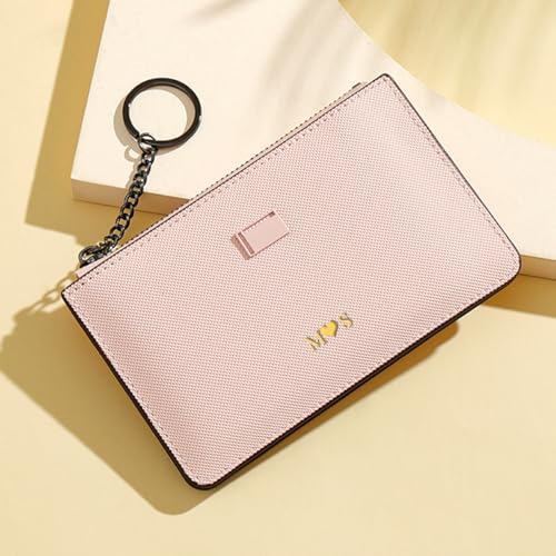 Custom Slim Thin Wallet Womens Small Compact Zipper with Key Ring, Personalized Pocket Wallet Ladies Mini Purse,Golden Name Minimalist Wallet, Large Capacity & Fashion Gift for Women2