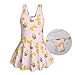 Howilath Bee Girls One Piece Swimsuit with Sleeveless Pink Tank and Skirt All-in-One Swim Dress Bathing Suit 3-13 Years