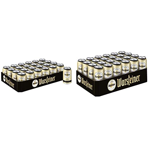 Warsteiner Premium Pilsener 24 x 0.33 L Bier Dose, Einweg, Dosenbier & 0.5 l Dosen Tray DPG EINWEG (24 x 0.5L) Cover