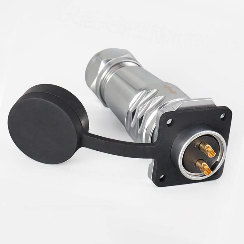 SF20 2 Pin Plug+Socket Waterproof 4-Hole Flange Industrial Metal Aviation Circular Quick Push-Pull
