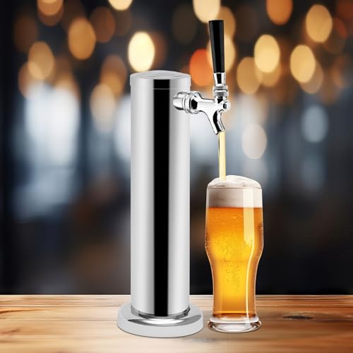 Colonne à Bière Inox Simple, Tireuse Single Tap pour Fût, Distributeur de Boisson Professionnel, Matériel de Bar, Finition Polie Chromée,Installation Facile, Pour Maison Bar Restaurant, Hauteur 32cm – vue 4
