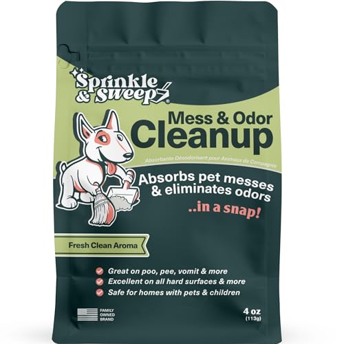 Image of Sprinkle & Sweep Pet Accident Cleanup for all Hard Surface - Non Toxic Quick Pet Mess Cleaner & Odor Remover for Urine, Poop, Vomit, Diarrhea & Potty Training, Travel Pack (4oz)