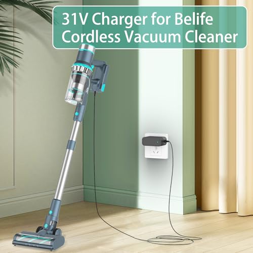 Replacement Belife Cordless Vacuum Cleaner Charger 31V Power Cord Adapter for BVC12/BVC11/BVC-V11/BVC11A/BVC11B/BVC11C UsersBagless Cleaning Solution Compatible