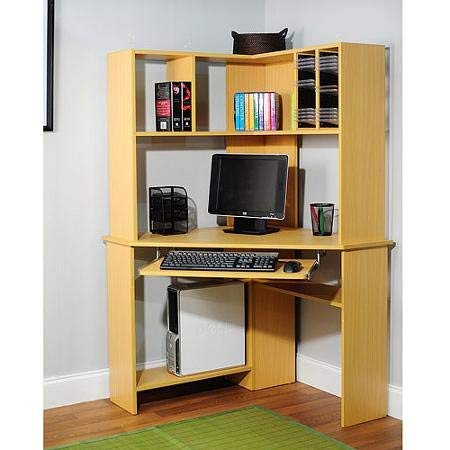 Morgan Computer Desk with Hutch, Natural
