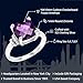 Gem Stone King 925 Sterling Silver Purple Amethyst Engagement Ring For Women (3.74 Cttw, Cushion Checkerboard 10MM, Gemstone Birthstone, Available In Size 5, 6, 7, 8, 9)
