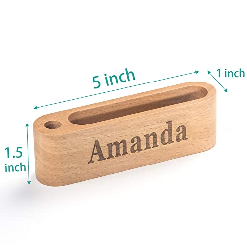 Caramel Custom Engraved Solid Wood Business Card Holder For Desk Business Card Display Desktop Business Card Stand For Office,Tabletop Case Credit Card Id Case Fot Men & Women thumb #2