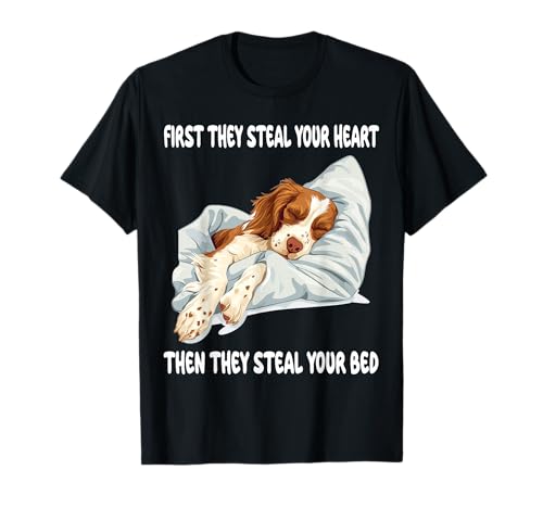 Brittany Spaniel Sleeping Pajamas Nightgown T-Shirt