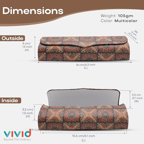 Image of VIVID Vision Unisex Adult Lightweight Eyewear Specs Case Cover | Protect Eye Glasses | Chashma Dibbi | Spectacle Box