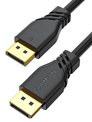 SOOMFON Cable DisplayPort 1.4 8K Cable DP 1.4 2M 8K 60Hz / 4K 240Hz / 2K 165Hz DisplayPort a DisplayPort, HBR3 HDR Video 3D Compatible con TV, PC, Monitor, Tarjeta Gráfica etc Cover