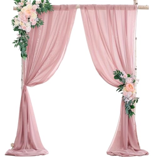 CHIZISX Cortina de telón de fondo de boda con arco de tul, decoración para aniversarios y ocasiones especiales, cortina de arco