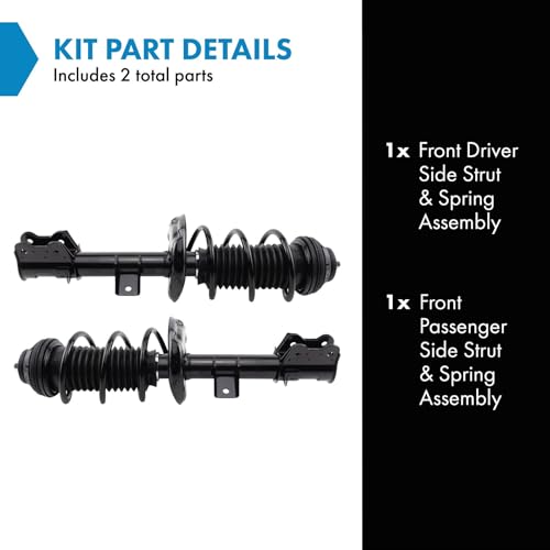 Image of TRQ Front Strut and Spring Assembly Set | For 12-17 Fiat 500 Lounge Pop 12-17 500 c Lounge Pop 12-16 500 Sport 13-16 500 Turbo 13-17 500 E 2012 500 Gucci 2012 2016