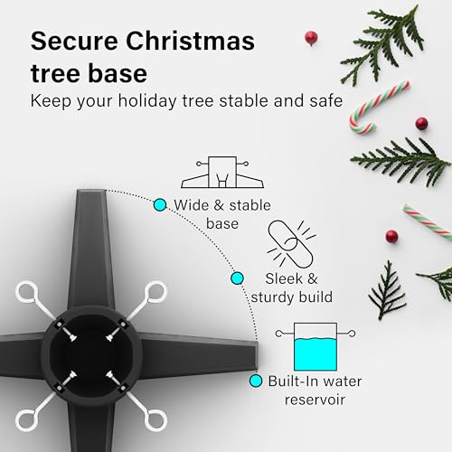Christmas Tree Stand with Reservoir Fits Trees up To 2.1M Real Xmas Tree Stand Christmas Tree Base With Removable Legs Xmas Tree Holder For Home & Office Maximum 7ft Christmas Trees Black - Image 2