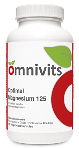 Omnivits Optimal Magnesium 125 | Albion®’s TRAACS® Magnesium Lysinate Glycinate (Mineral Amino Acid Chelate) & Di-magnesium Malate | Enhanced Absorption | 120 Vegetarian Capsules