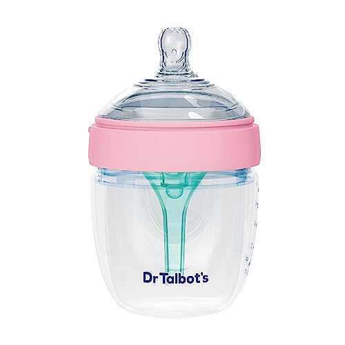 Image of Dr. Talbot's Silicone Anti-Colic Bottle - Self-Sterilizing Baby Bottle for Newborns - 5 oz - Pink