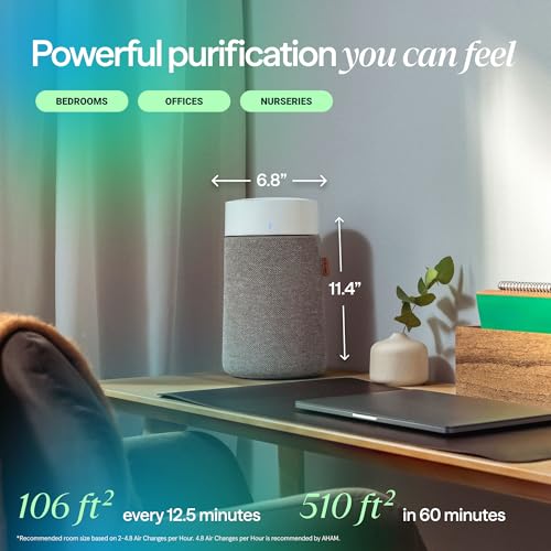 Image of Blueair Mini Max Auto Air Purifier for Bedroom, 510ft2 Small Room Air Cleaner with Auto Mode, HEPASilent Technology Removes Dust, Pollen, Pet Dander, Smoke & Odor, 3 Speeds, Quiet, Washable Pre-Filter