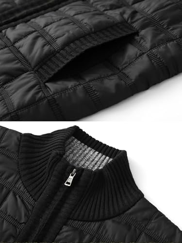 Image of VtuAOL Men's Cardigan Sweaters Casual Full Zip Sweaters Knitted Cardigan with Pockets