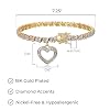 MORGAN & PAIGE Bronze 18k Yellow Gold Plated Diamond Accent Open Heart Tennis Bracelets for Women Trendy - Charm Womens Bracelets with Diamond Accent S-Link Chain, 7.25 inch #3