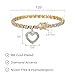 MORGAN & PAIGE Bronze 18k Yellow Gold Plated Diamond Accent Open Heart Tennis Bracelets for Women Trendy - Charm Womens Bracelets with Diamond Accent S-Link Chain, 7.25 inch