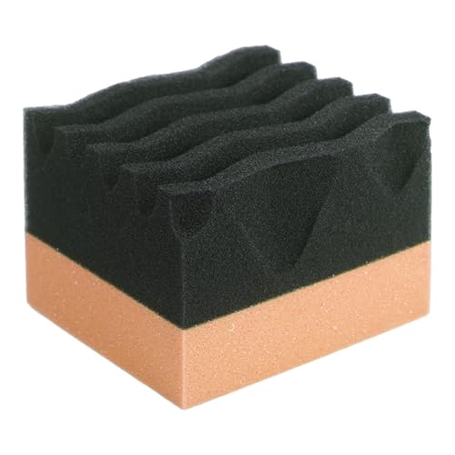 Dewireaey Almohadilla aplicadora para el cuidado de neumáticos, cepillo de cuidado de neumáticos, mango ergonómico, forma de onda reutilizable, espuma para autocaravanas, camiones, descontaminación y