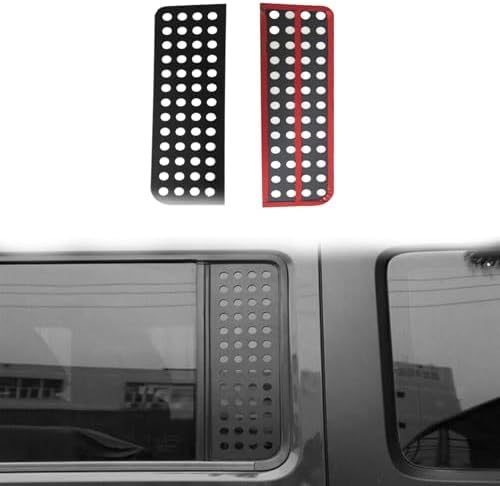 Black Rear Window Panel Covers Aluminum Alloy Compatible with 2018-2023 Wrangler JL & Unlimited 4-Door, Jeep Gladiator JT, 2Pack image 3