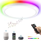 60W Alexa Smart Deckenlampe mit Fernbedienung, Ansody WiFi Led Deckenleuchte RGB Dimmbar 4000LM Kompatibel mit Alex und Google Home, Musik Sync Farbwechsel LED Deckenlampe fur Badezimmer Schlafzimmer