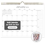 2026 Calendar 18 Monthly Wall Calendar Runs from January 2026 until June 2027 Spiral Binding Hanging 11.5