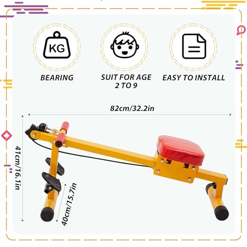 Meooeck Kids Rowing Machine Fitness Exercise Equipment for Kids Indoor Waist and Back Exerciser Adjustable Children Workout Equipment for Physical Training Beginners Children Toddler Outdoor Sports - Image 3