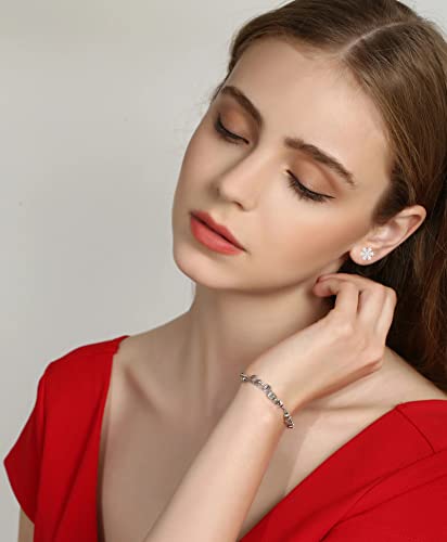 Hopply Titanium Screw Back Stud Earrings For Women's Gifts,Winter Snowflake Christmas Jewellery,Hypoallergenic Surgical Stainless Steel 20G Helix Piercing Post For Sensitive Ears (Snowflake-Silver/8Mm) #TOP5