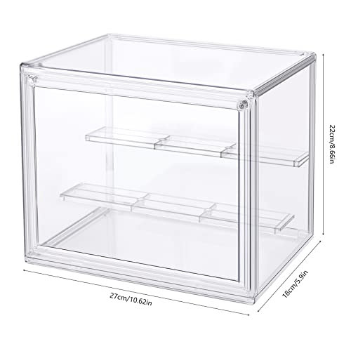 Vitrine aus Acryl,Schaukasten Vitrine Aufbewahrungsbox Abnehmbar Puppenvitrine mit Magnetisch Transparent Display Ständer für Sammlerstücke Action-Figuren Miniaturfiguren Home Lagerung 27x18x22 cm