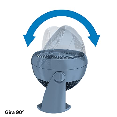Miniatura 4 de Honeywell Ventilador Potente Turboforce, Refrigeración De Funcionamiento Silencioso, Inclinación Variable De 90 , 3 Ajustes De Velocidad, Anclaje En La Pared, Ventilador De Mesa, Ht900ne, Azul