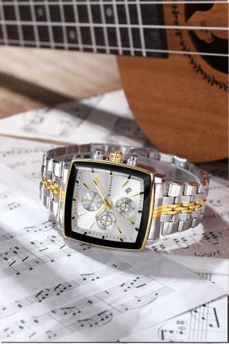 Image of Giordano Multi Function Watch for Men with Square Dial, Stainless Steel Strap and Date Display
