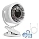Mini USB Ventilator, Mini Ventilator mit Clip, 6 Geschwindigkeitsstufen, Digitalanzeige, 360 Grad Drehung, Aufladbar Batterie Portable Table Fan, für Büro, Outdoor-Reisen, Camping, Zelt, Kinderwagen
