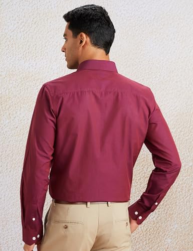Image of Amazon Brand - Symbol Men's Cotton Formal Shirt | Plain | Full Sleeve - Regular Fit (Available in Plus Sizes)