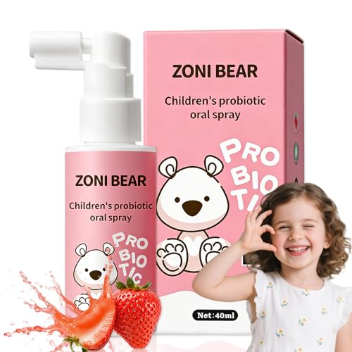 40ml Spray Bucal Apto para Niños de 2 a 12 años, Ambientador para el mal Aliento, Sabor a Fruta Espray Bucal, Spray Cuidado Cavidad Oral Refrescante Aliento, Portable FáCil (Sabor a Fresa)