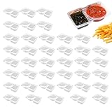 Contenedor de condimentos de doble compartimento – 40 piezas de almacenamiento reutilizable, ahorro de espacio, contenedores de preparación de aperitivos – para los condimentos para llevar a los