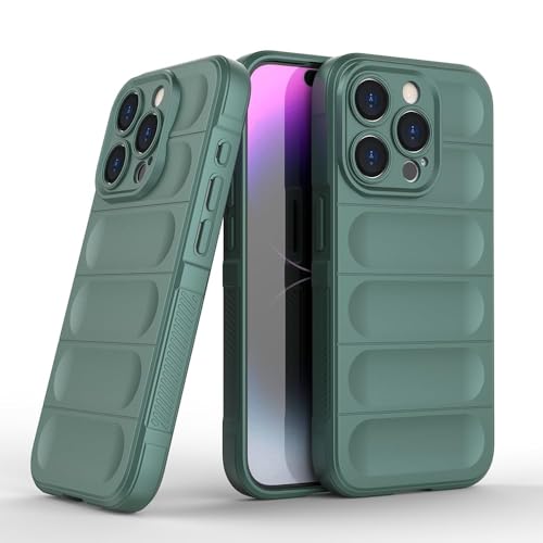 Image of Amazon Brand- Solimo Mobile Cover for Apple iPhone 15 Pro Max | Full Camera Protection | Liquid Silicon Case | Flexible Bumper Case for Apple iPhone 15 Pro Max (Green)