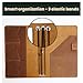 Leather Journal Cover A5 – Full Grain Handmade Notebook Cover with Card Slots, Pen Loop & Elastic Bands – Refillable Field Notes Planner for Work, Study & Travel, Premium Leather Gift Non-Custom