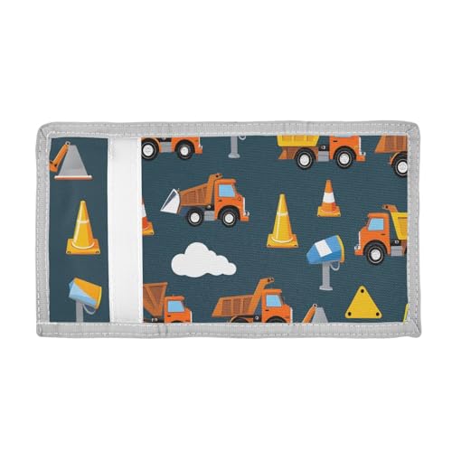 Bolaz The Trifold Camouflage Wallets-Yellow Orange Truck Pattern,Customized Coin Case Lightweight Card Pocket Money Organizer2