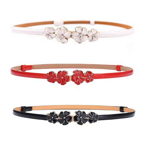 6 Pcs Girls Belt Size 6-12 Kids PU Leather Belt Can Adjust the Appropriate Girl Dress Jeans