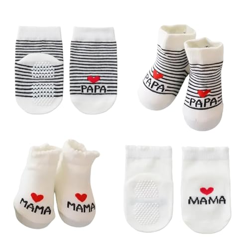 FortuneGlobe - FortuneGlobe chaussette bebe 2pcs，cadeau naissance，chaussettes nouveau né，garçon fille(0-6), Blanc, 10