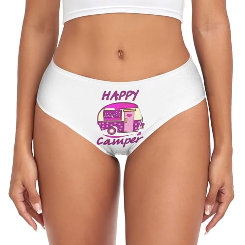 Dallonan Women's Underwear Brief Breathable Soft Knickers Cartoon Rose Pink